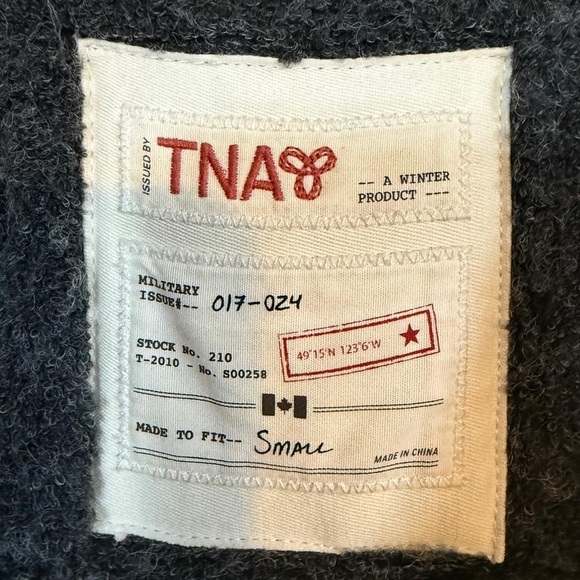 TNA Black Military Issue Wool-Lined Parka with Hood – Size Small - Picture 7 of 15